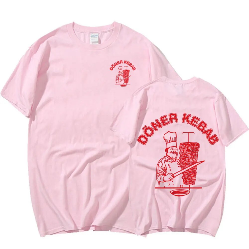 Döner Kebab T-Shirt Lustiges Grafik-T-Shirt Herren Baumwolle Übergroße Kurzarm-T-Shirts Gothic Haruku Sommer Unisex_voghion.com
