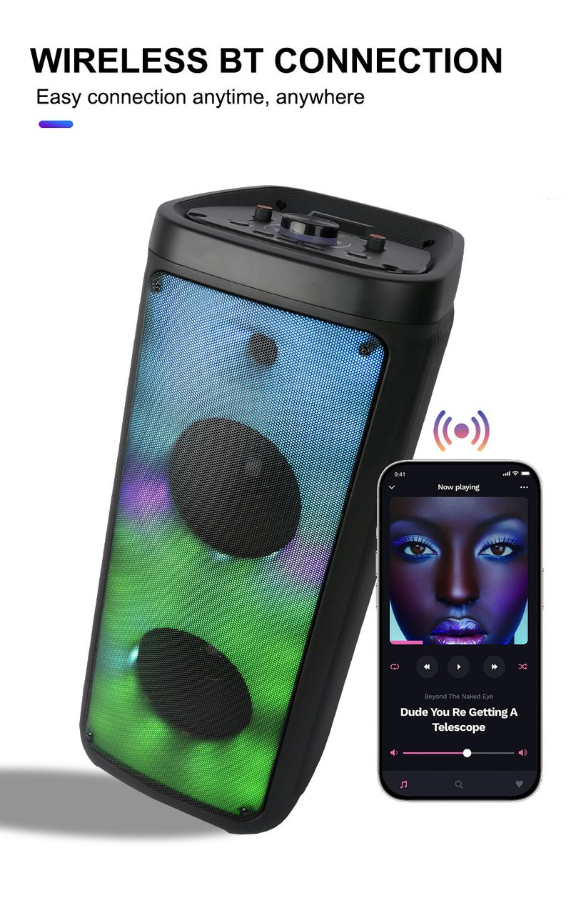 ZQS8215 Nov dvojni 8-palčni zunanji zvočni zvočnik visoke moči K Pull OK Party Flame Bluetooth zvočnik_voghion.com