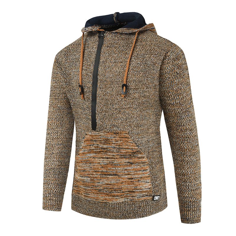 Maglione lavorato a maglia a maniche lunghe con cappuccio e pullover in stile europeo e americano da uomo nuovo_voghion.com