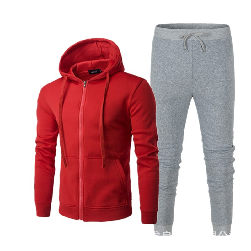 Pomlad Jesenski Style Zadrga s Kapuco Casual Prazen Pulover Moški in Ženski Pulover Set Plus Plišasti Plašč Moda_voghion.com