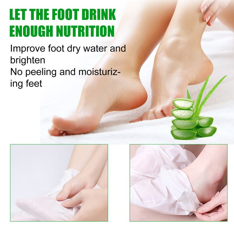 Maschera per i piedi idratante, detergente, esfoliante, ammorbidente e setosa all'aloe vera EELHOE_voghion.com