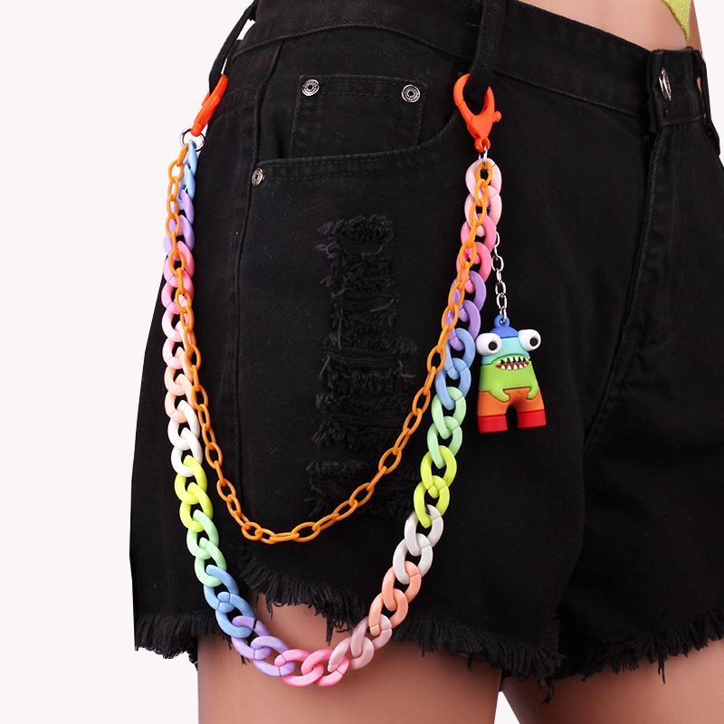 Ins Internet Celebrity Same Style Waist Chain, Colorful Resin Hanging Decoration, Trendy Soft Ceramic Pendant Accessory_voghion.com