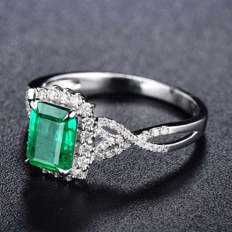 Mode Neue Sterg Sier Ring Set Smaragd Prinzessin für Frauen, Verlobung, Hochzeit Ringe Charme Schmuck Geschenke_voghion.com