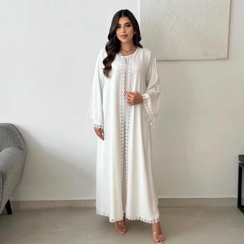 Roupas femininas Jaqueta da moda muçulmana Oriente Médio Dubai Robe branco Feminino Novo estilo de roupa externa Abaya_voghion.com