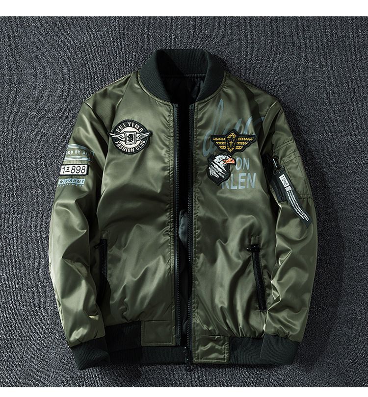 Herenkleding Grote maten Heren Geborduurd Jack Lange mouwen Buitenkleding Top Modieus Stedelijk Opstaande Kraag Heren Dubbelzijdig Jack_voghion.com
