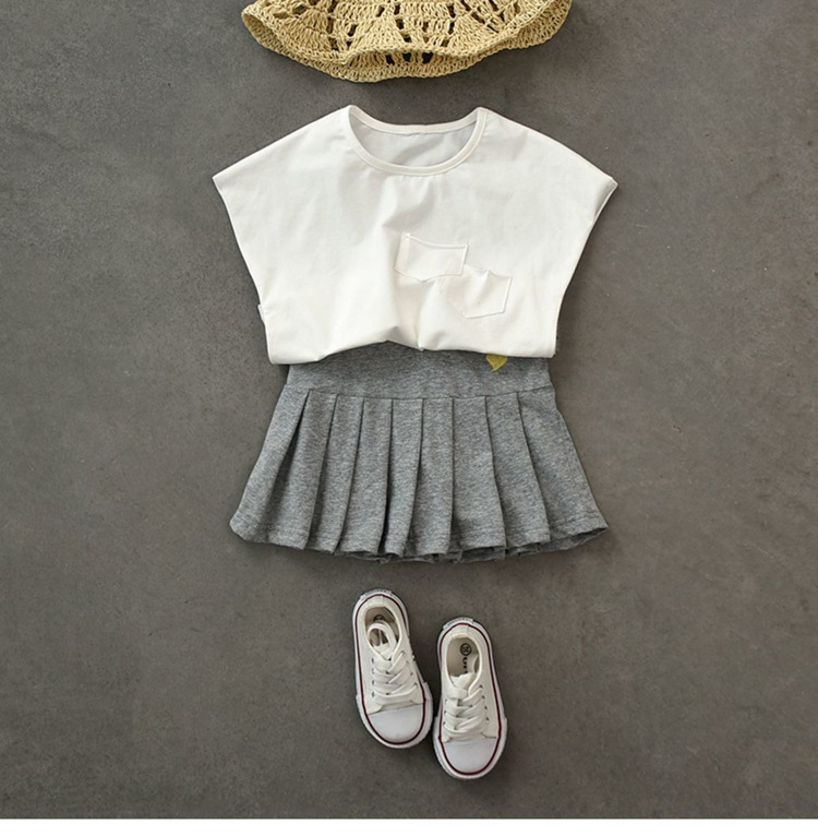 Fustă plisată pentru fete Mother&Kids, rochie de vară pentru copii cu pantaloni de siguranță, fustă subțire pentru copii de talie medie și mică_voghion.com