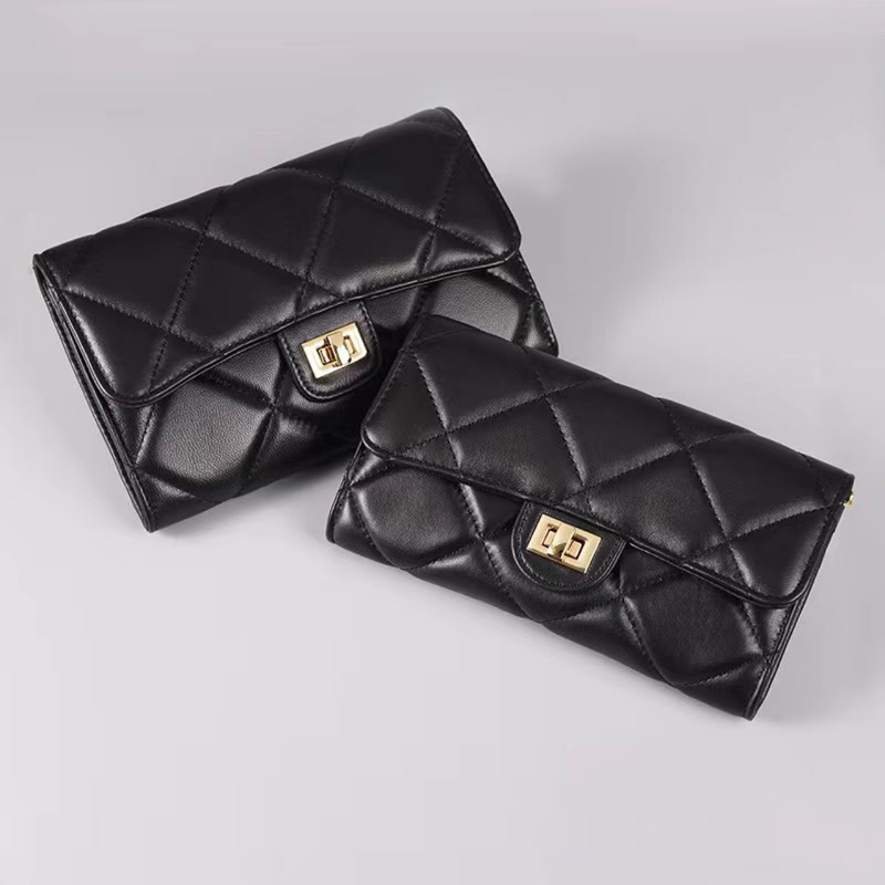 Genuine Leather Wallet, Versatile Large Diamond Chain, Sheepskin Wallet, Wallet, Small Bag, Crossbody Bag, 2022 New Trendy Mobile Phone Bag_voghion.com