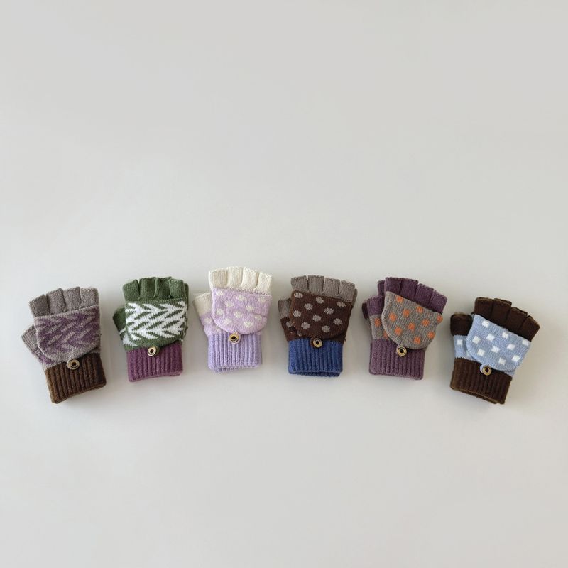 Kinder Mädchen Schreiben Klappe Fünf Finger Jungen Warme Schule Halbe Finger Handschuhe_voghion.com