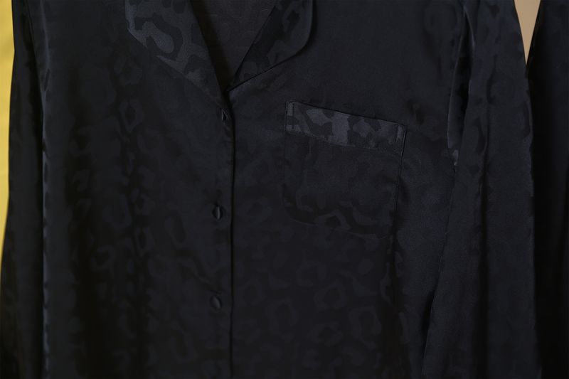 Dames nachtkleding pyjama's lente en herfst ijs zijde lange mouwen hoogwaardige zijde veren luxe huiskleding_voghion.com