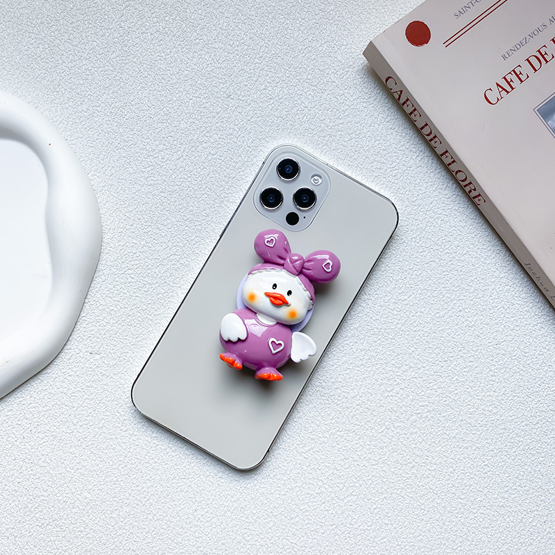 Supporto per telefono adesivo posteriore stile Instagram, simpatico papero, airbag da scrivania espandibile tridimensionale per un supporto stabile_voghion.com