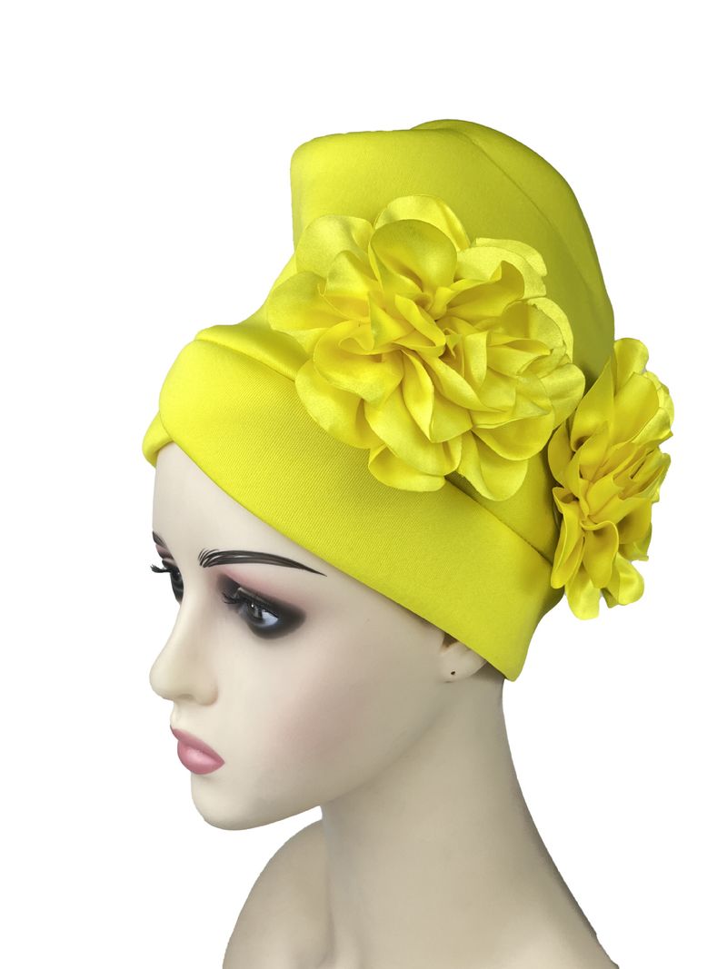 Damen Hijab Hut übertrieben Hut Luftschicht Seite große Blume Hut Moslemischer Hut Baotou Hut_voghion.com