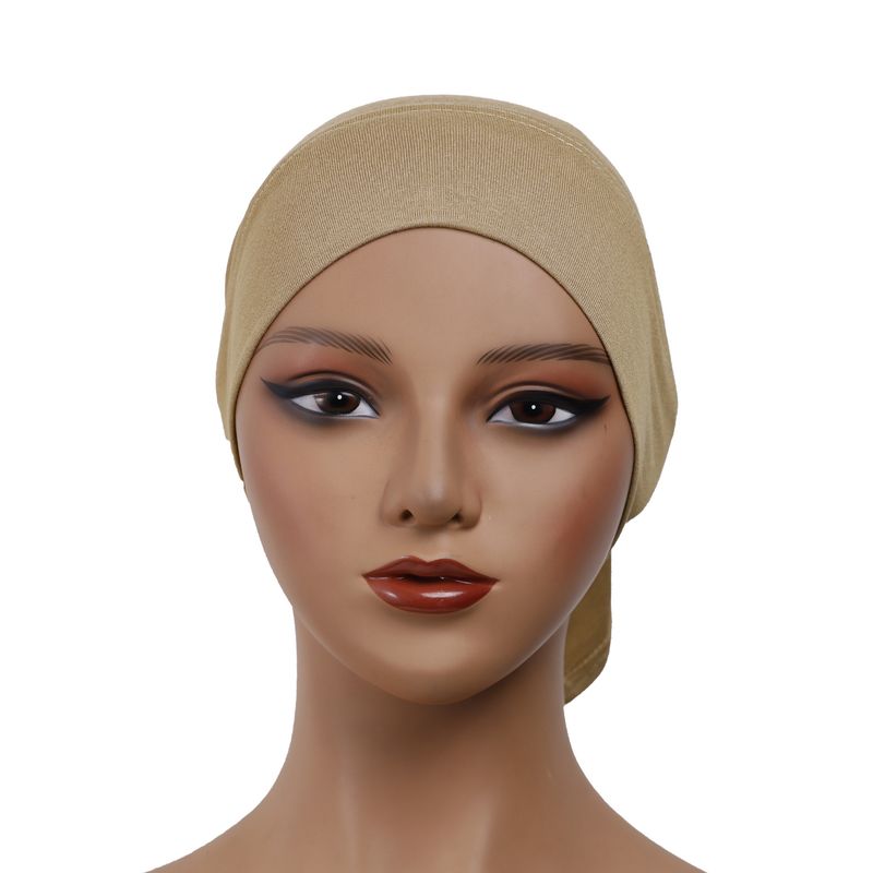 Turbante de algodón mercerizado para mujer: hiyab suave de primera calidad para mujeres musulmanas_voghion.com