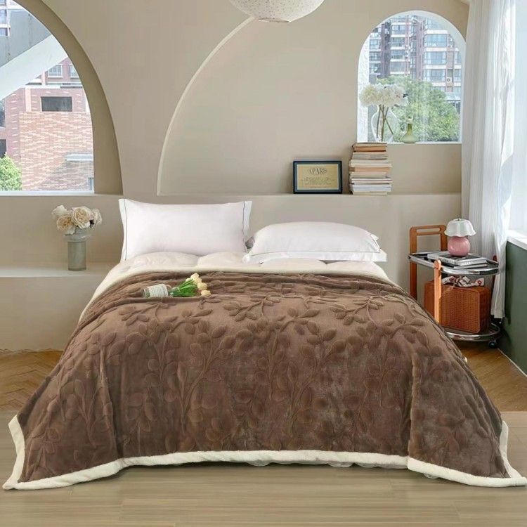 Thick Warm Blanket Flower Blanket Flannel Blanket Office Nap Blanket_voghion.com