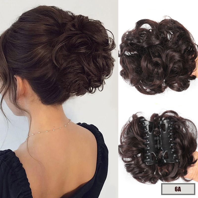 Extension per capelli e parrucche Parrucca anello copricapo clip chignon bocciolo di fiore testa palla 15cm45g chignon anello capelli spettinati_voghion.com