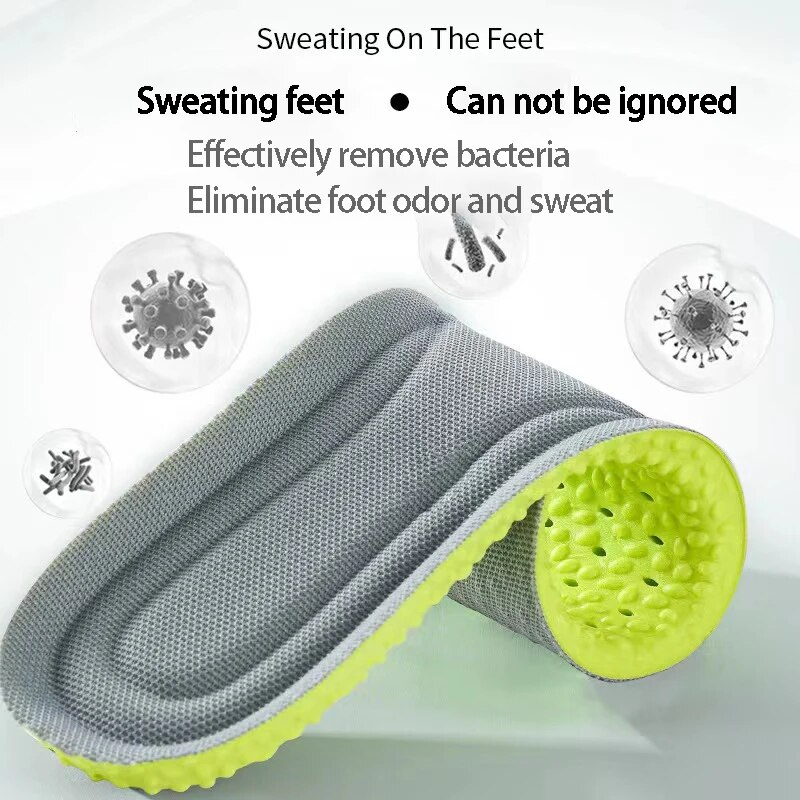 Novas palmilhas ortopédicas desodorização espuma de memória esportes correndo palmilha absorção de choque malha respirável almofada macia_voghion.com