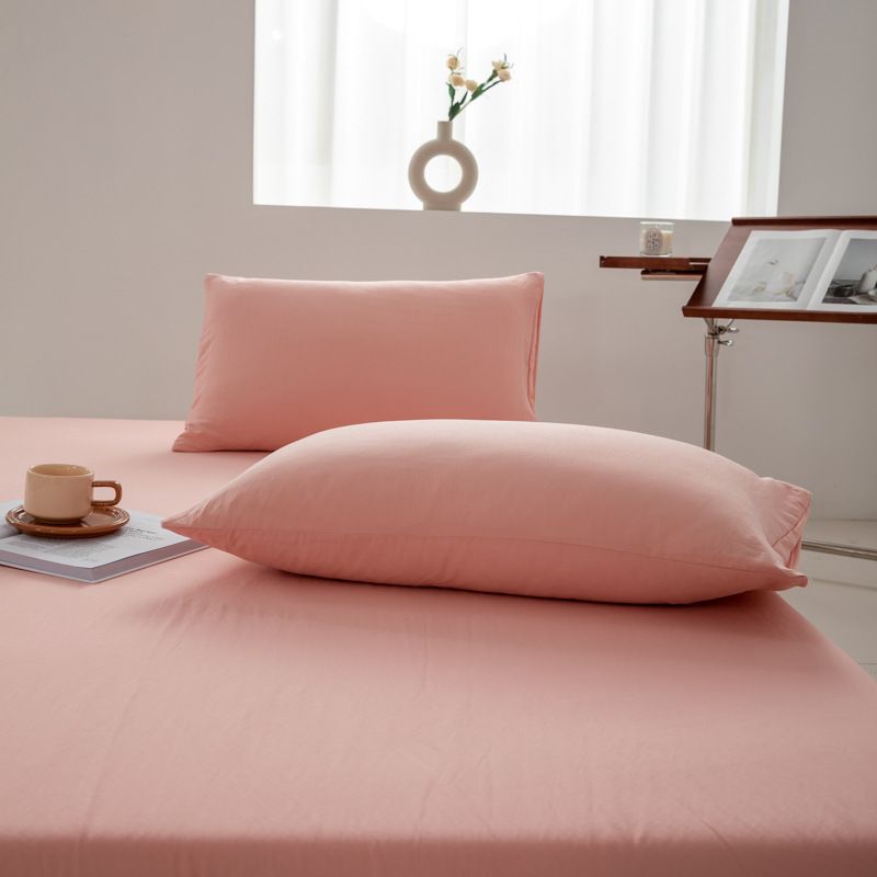 Federe in cotone lavato, di buona qualità, semplici federe in cotone lavato tinta unita, monouso, federe singole, coppia_voghion.com