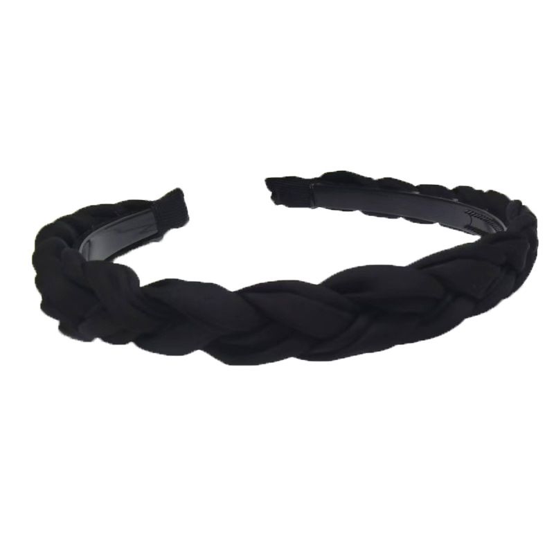 Fascia per capelli intrecciata antiscivolo con dentini, testa di treccia in tessuto versatile e minimalista, fermaglio per capelli a pressione sottile, elegante accessorio per capelli da donna_voghion.com