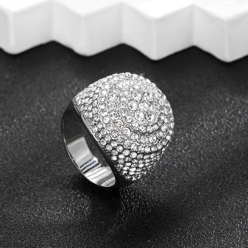 Full Diamond Cuban High End Trendy Fashion Men's Zircon Ring, Ring_voghion.com