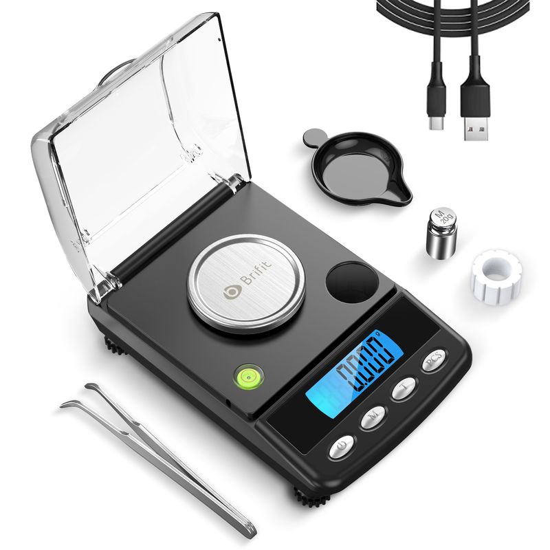 0,001 g Präzisions-Digitalwaage für Schmuck, 20 g, USB-betriebene elektronische Waage, LCD-Mini-Laborwaage, 0,001 g, elektronische Waage_voghion.com