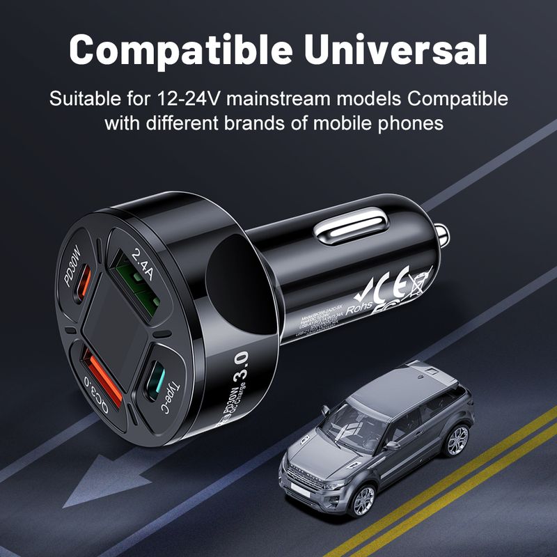 100W Typ C Digital Display Auto USB Schnelle Handy Lade Adapter Für IPhone Xiaomi Huawei Samsung Ladegerät_voghion.com