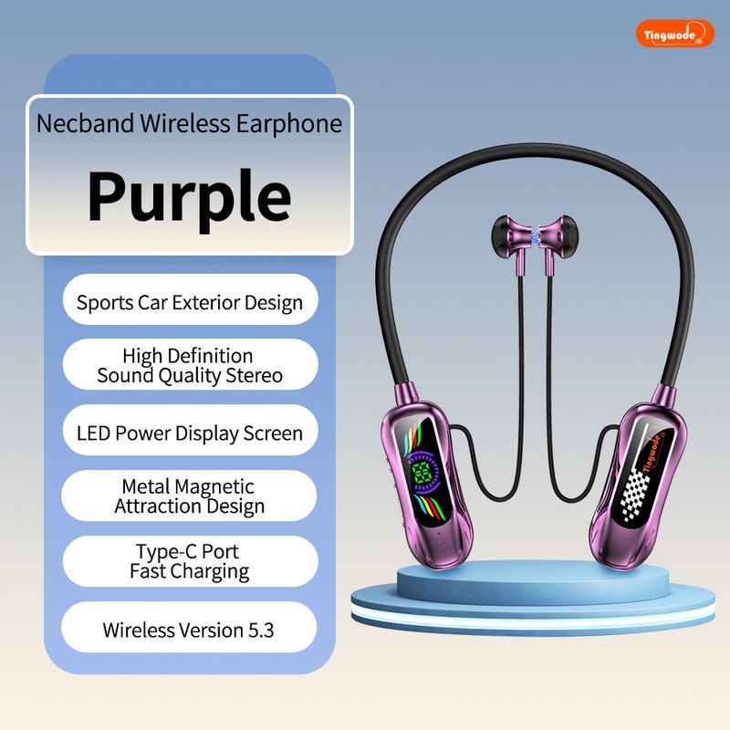 Foreign Trade Hot-Selling Neckband Magnetic Noise Cancelling Call Long Battery Life Wireless Bluetooth Headphones No Lagging_voghion.com