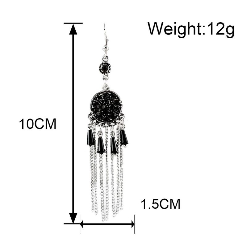 Set di gioielli da donna, orecchini con nappe in lega di diamanti, stile etnico retrò, moda, orecchini alla moda_voghion.com