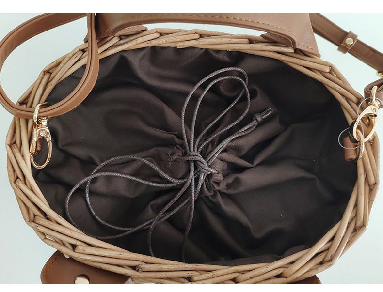 Borse da donna Nuova borsa in rattan fatta a mano, borsa in salice, borsa di paglia, borsa da spiaggia per le vacanze, borsa a tracolla da spiaggia_voghion.com