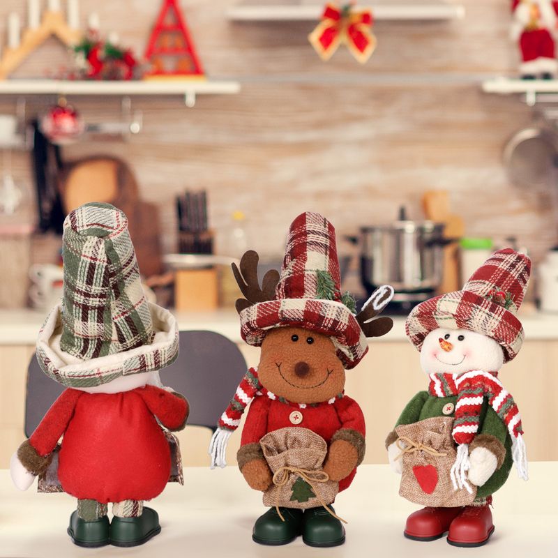 New Linen Apron Standing Doll Santa Claus Home Decoration Christmas Accessories_voghion.com