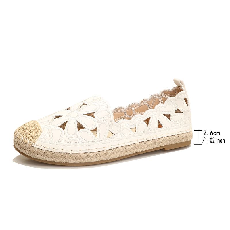 Naiste kingad kevad- ja suvised vaba aja veetmise stiilis ümmargused kalamehejalatsid Kerged lamedad õledest naiste õõnsad trendid_voghion.com