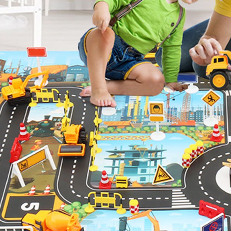Tapete de juego para identificar habilidades, tela vívida, construcción urbana, ingeniería, mapa pequeño, juguete para niños_voghion.com