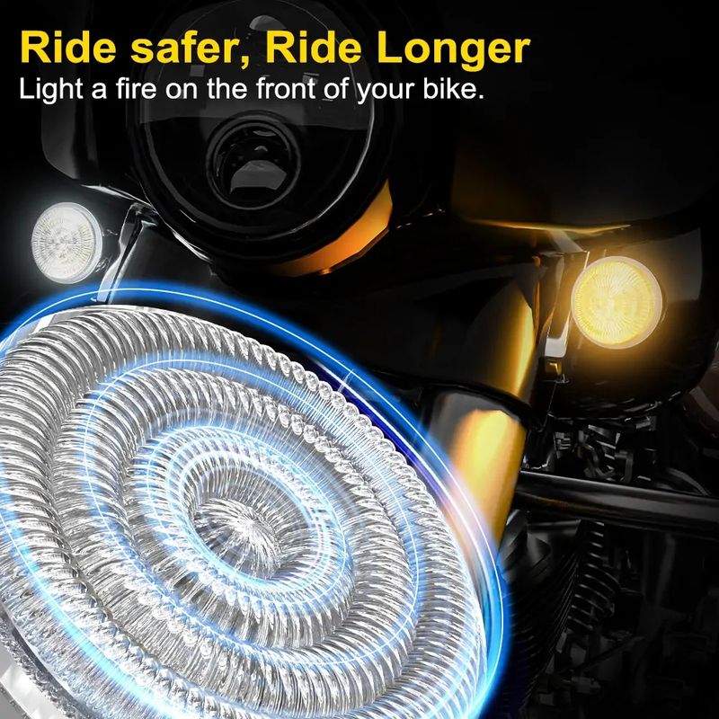 Harley Davidson Street Glide Road King Softail Motosiklet Işığı Süper Parlak 2 inç 1157 Ön ve 1156 Arka LED Dönüş Sinyal Lambası Kiti_voghion.com