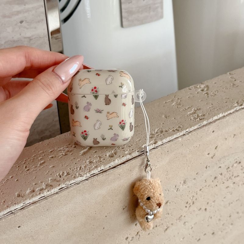ins Wind Flower Rabbit Geeignet für AirPods Pro Kopfhörerabdeckung Drahtlose Bluetooth Apple Anti-Drop-Schutzabdeckung_voghion.com