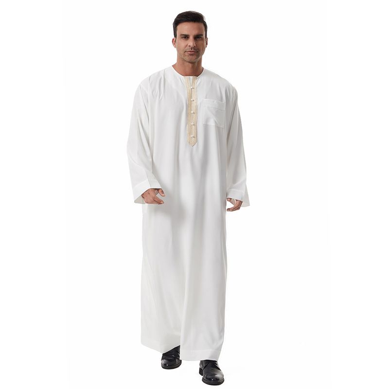 Herrenbekleidung Robe Langarm Spitze Langes Kleid Nationalität Kleidung_voghion.com