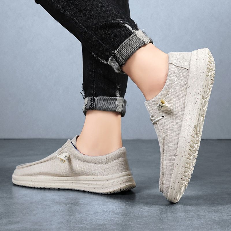 Große Größe Herren Loafer Canvas Casual Slip-On Driving Lazy Schuhe Stoff_voghion.com
