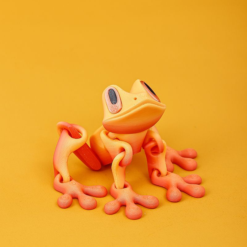 2025 Trendy Black Technology 3D Printed Magnetic Frog Fridge Magnet Movable Joint Ornament Luminous Dragon Toy_voghion.com