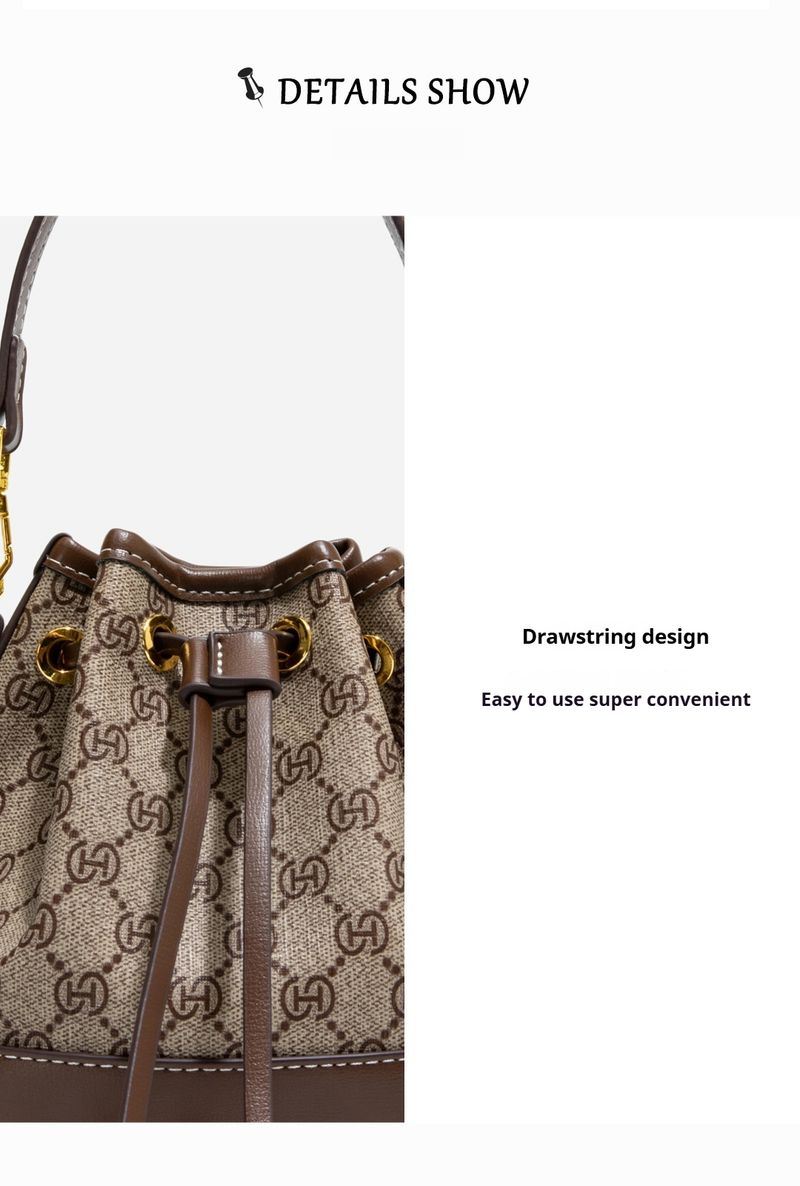 Sacs seau en cuir et sac à bandoulière à cordon pour femme, fourre-tout moyen et sac à main hobo avec deux bandoulières_voghion.com