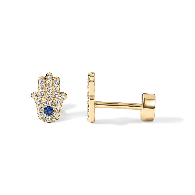 Echtgold-Messing-Galvanisierung, personalisiertes Nischendesign, eingelegte Zirkonia-Ohrringe in Palmenblütenform_voghion.com