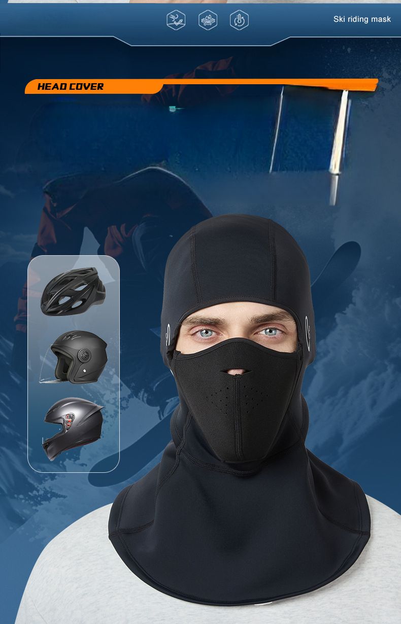 Copricapo da sci caldo per autunno inverno per uomo e donna, da ciclismo all'aperto, foderato in pile, spesso, antivento e antifreddo._voghion.com