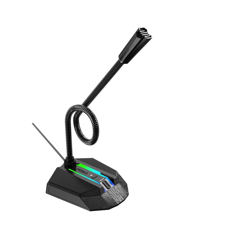 Neie Computer RGB liichtend a biegbar USB MIC Treiber gratis Stëmmchat Videokonferenzmikrofon_voghion.com