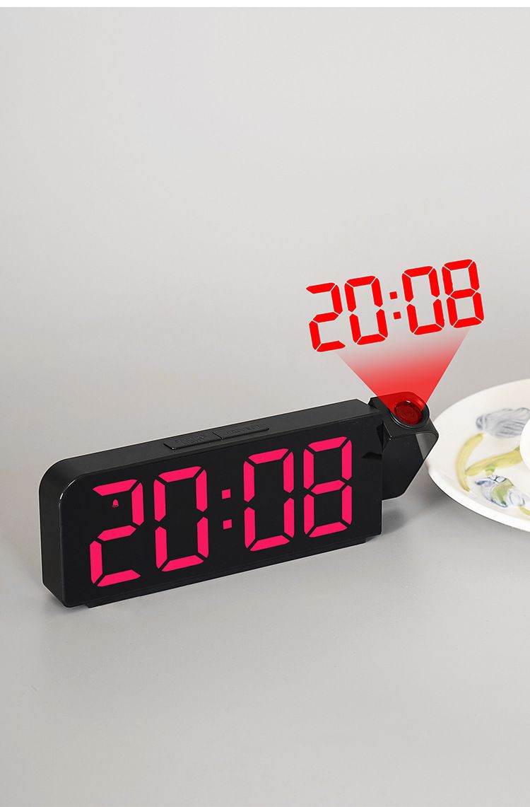Alarm Clocks LED New Simple Projection Large Font Color Display Electronic Digital Alarm Clock With Temperature_voghion.com