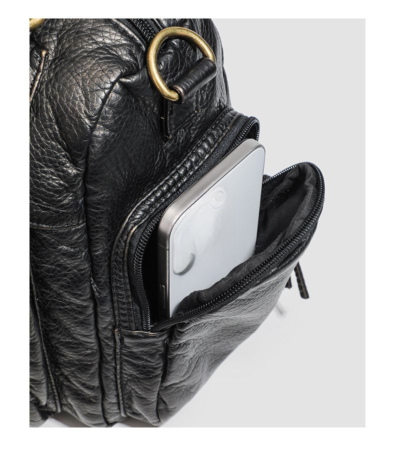 Punk Crow Soft Multi Zipper Biker Handbag 2025 Spring Summer New_voghion.com