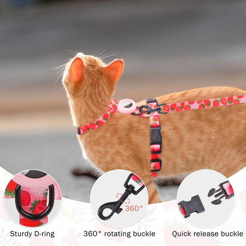 Novo conjunto de corda de tração anti-fuga ajustável cinta de peito para gato - confortável e macio_voghion.com