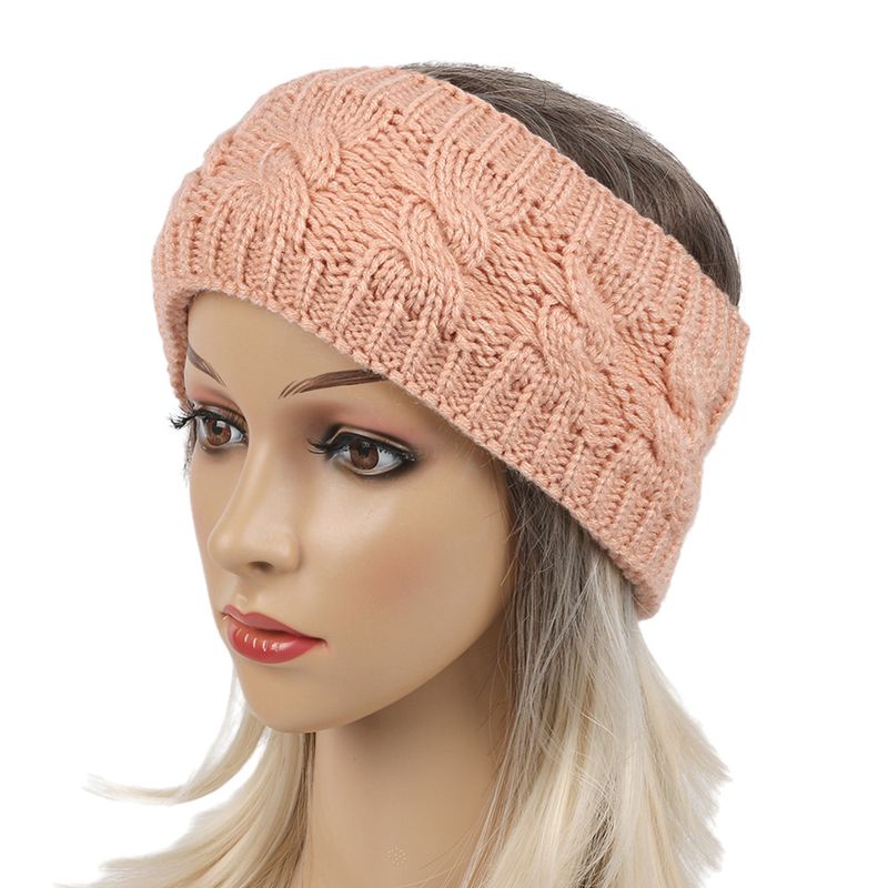 Bandeau en peluche tricoté en laine frite torsadée, couvre-chef élargi pour hommes et femmes, automne et hiver, chaud, sport, oreille_voghion.com