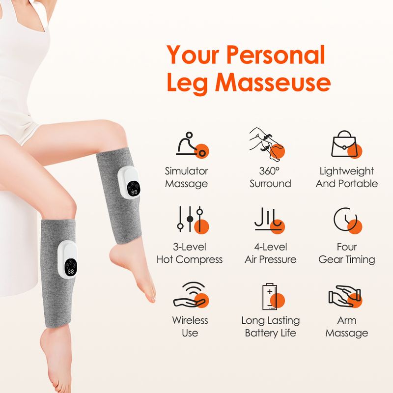 Massager Airbags Kneading Hot Compress Relax Muscles Timer Relief Leg Soreness Shaping Thinning Drive Cold USB Charging_voghion.com