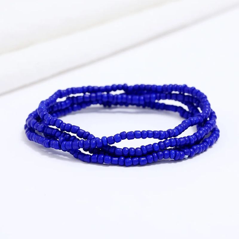Chaîne de taille élastique faite à la main avec perles de couleur moyenne, 80 cm_voghion.com