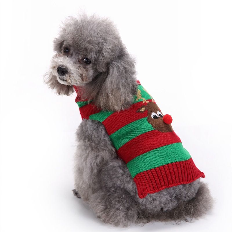 Natale Pet abbigliamento per cani Autunno Inverno di orso Teddy grande Labrador Golden Retriever maglione per cani di Natale_voghion.com