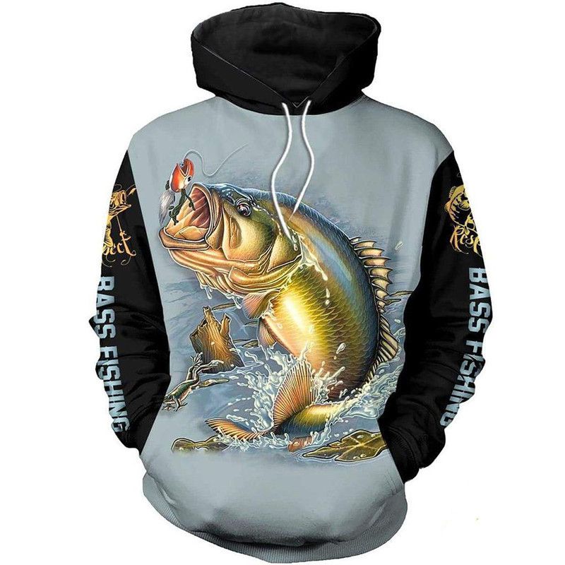 Hot selling 3D in spring and summer, popular fishing digital prints, men's fashion trends, round neck hoodies_voghion.com