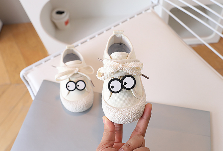 Kinder-Leinwandschuhe, Kinder-Innenschuhe, weiche Sohle, Kindergarten, kleine weiße Schuhe, Anhänger, Flut, Herbst_voghion.com