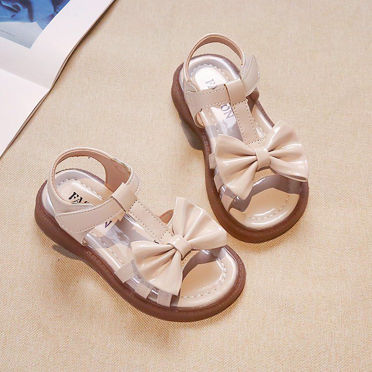 Flickorsandaler Sommar Barn Äkta Mjukt Läder Baby Öppen Tå Halkfri Bottom Små Prinsessor Mellanstora Och Stora Barn Strand_voghion.com