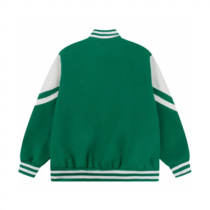 Chaquetas bordadas para hombre: Bomber de cuero estilo universitario con parche de letras, cortavientos informal con capucha_voghion.com